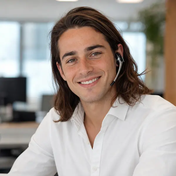 Portrait d'un conseiller au téléphone